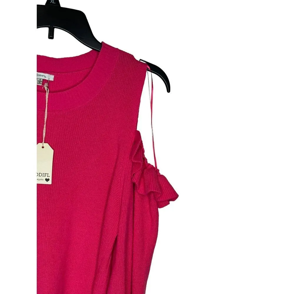 Jodifl Women's Sweater Ruffled Trim Cold - Image 5