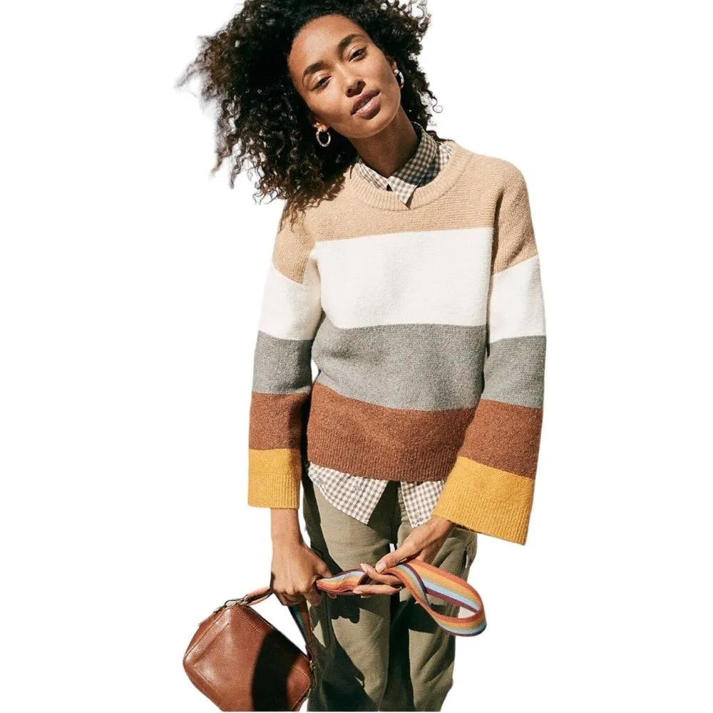 Madewell Andria Pullover Sweater in Coziest Yarn Size‎ XS Oversized Colorblock - Image 2