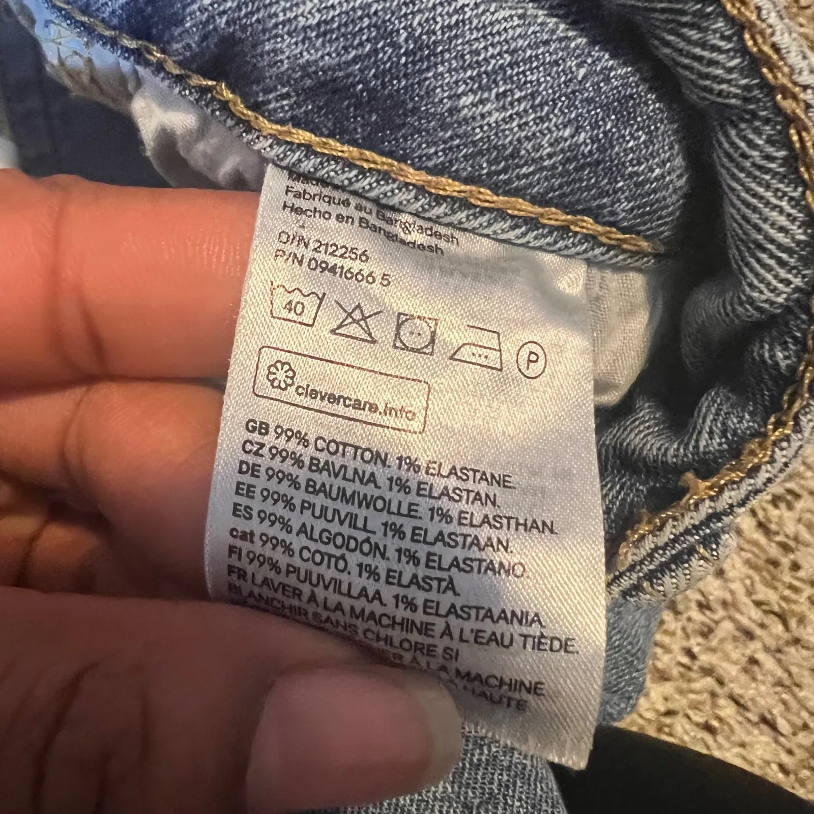 H&M Womens Blue Denim Jeans Size 8 High Rise Straight Leg Cotton Blend - Image 3