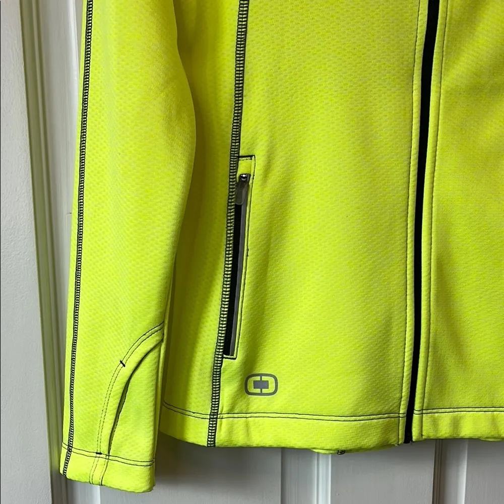 Ogio Neon Yellow Lightweight Jacket w/ Hood and Full Zipper - Image 5