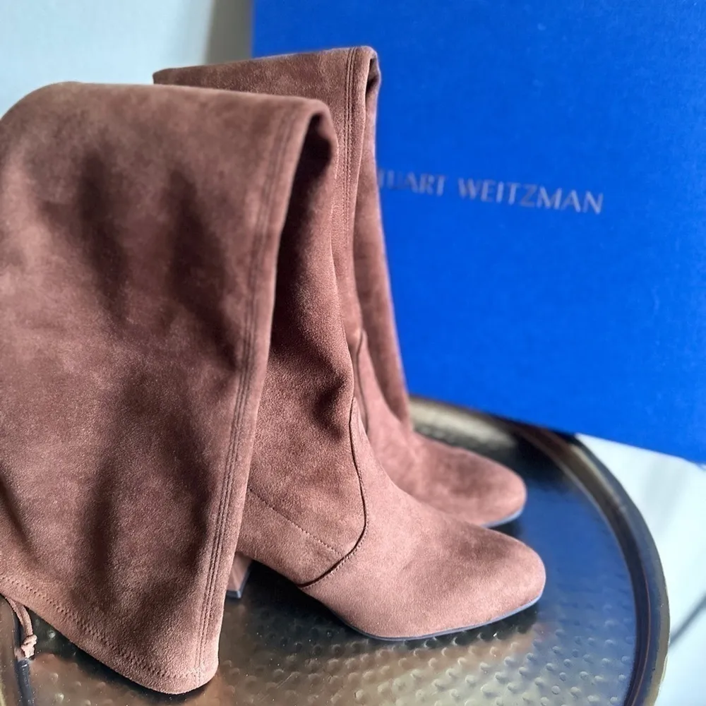 Stuart Weitzman Genna 60 Over-The-Knee City Suede Boots - Image 3