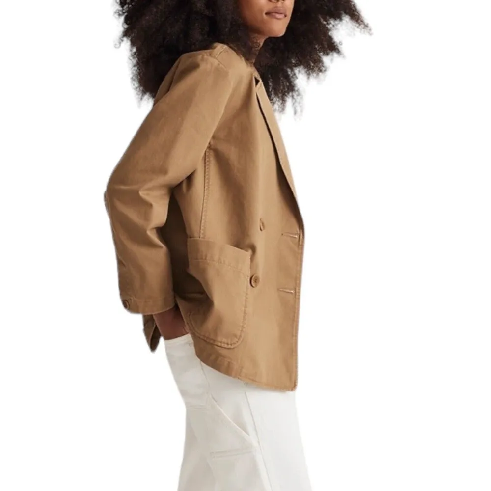 NWT Madewell Crossover Blazer In Regenerative Chino Dark Khaki Women’s Size XS - Image 2