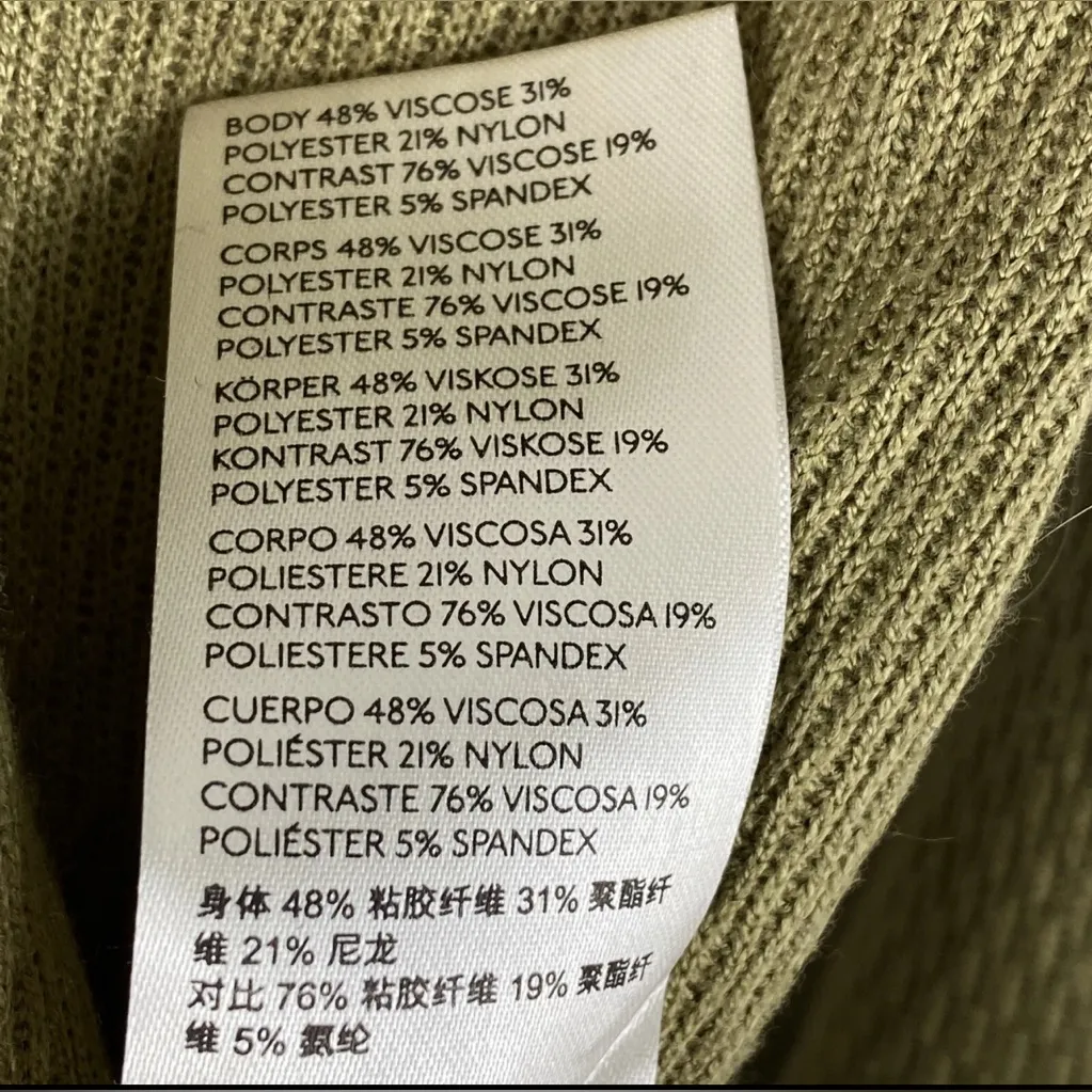 We The Free XS Olive Green Waffle Knit Long Sleeve Top Thumbholes - Image 5