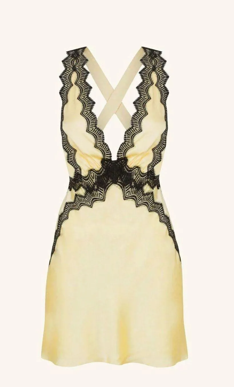 Camille Lace Cross Back Mini Dress - Image 4