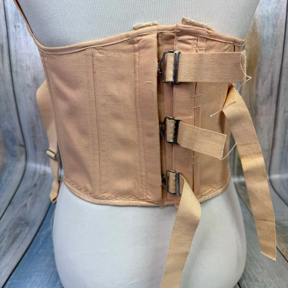 Spencer Vintage Pink Corset 1940s Medical Binding Steel Boning Waist Training Size undefined - Image 2