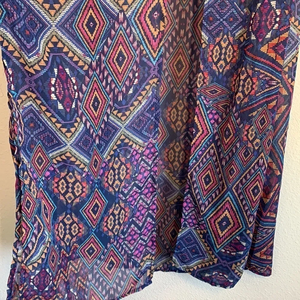 Forever 21 Geometric Maxi Skirt with Front Slits Size Medium - Image 3