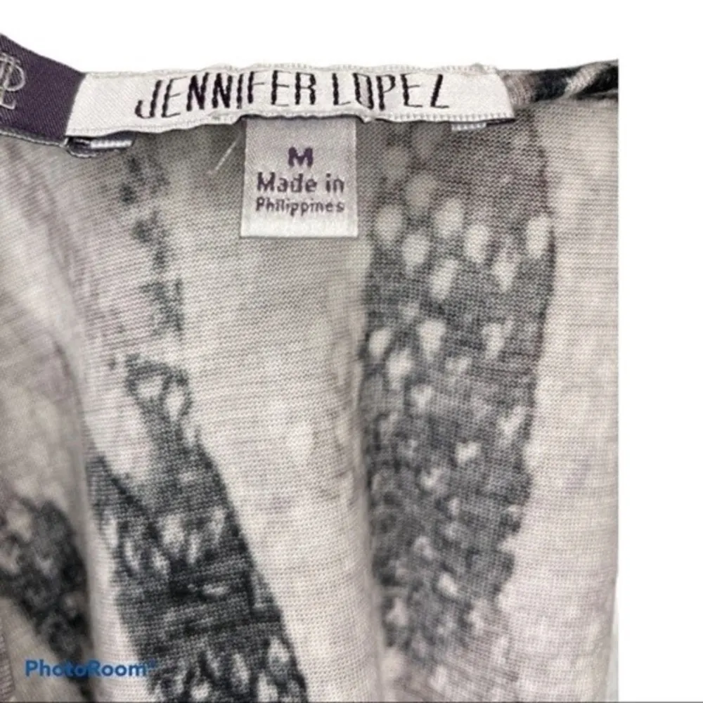 Jennifer Lopez Black & White Snakeskin Top Size M - Image 5