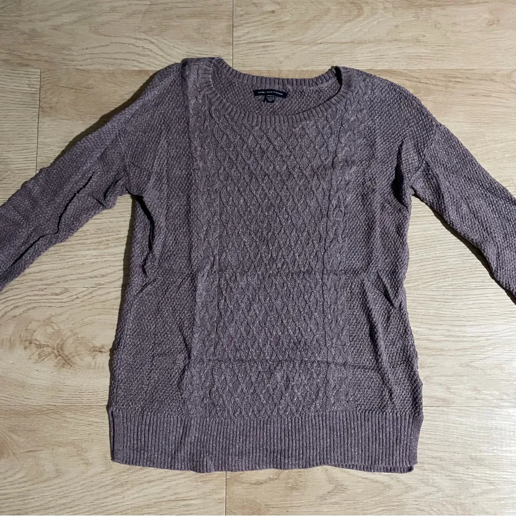 American Eagle Outfitters Lavender Cable Knit Sweater - Image 2