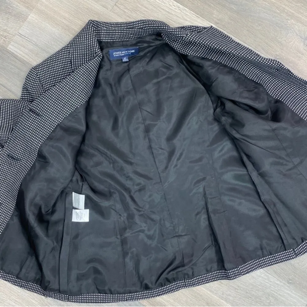 Jones New York Swiss Dot Knit Blazer Jacket Black White‎ 4P - Image 10