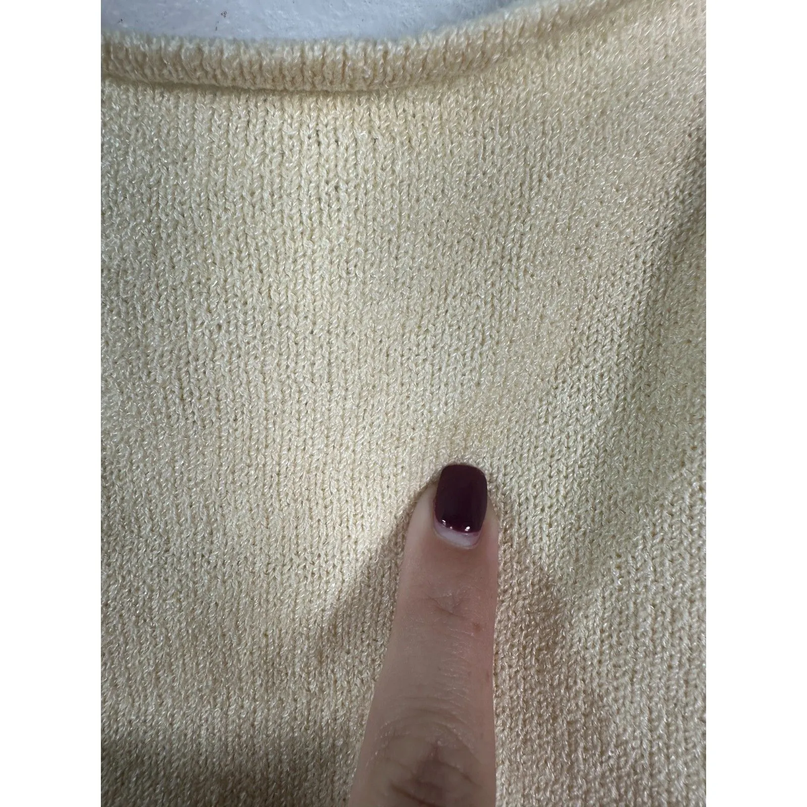 St. John Santana Knit Pale Yellow Sleeveless Blouse Size P US XS - Image 4