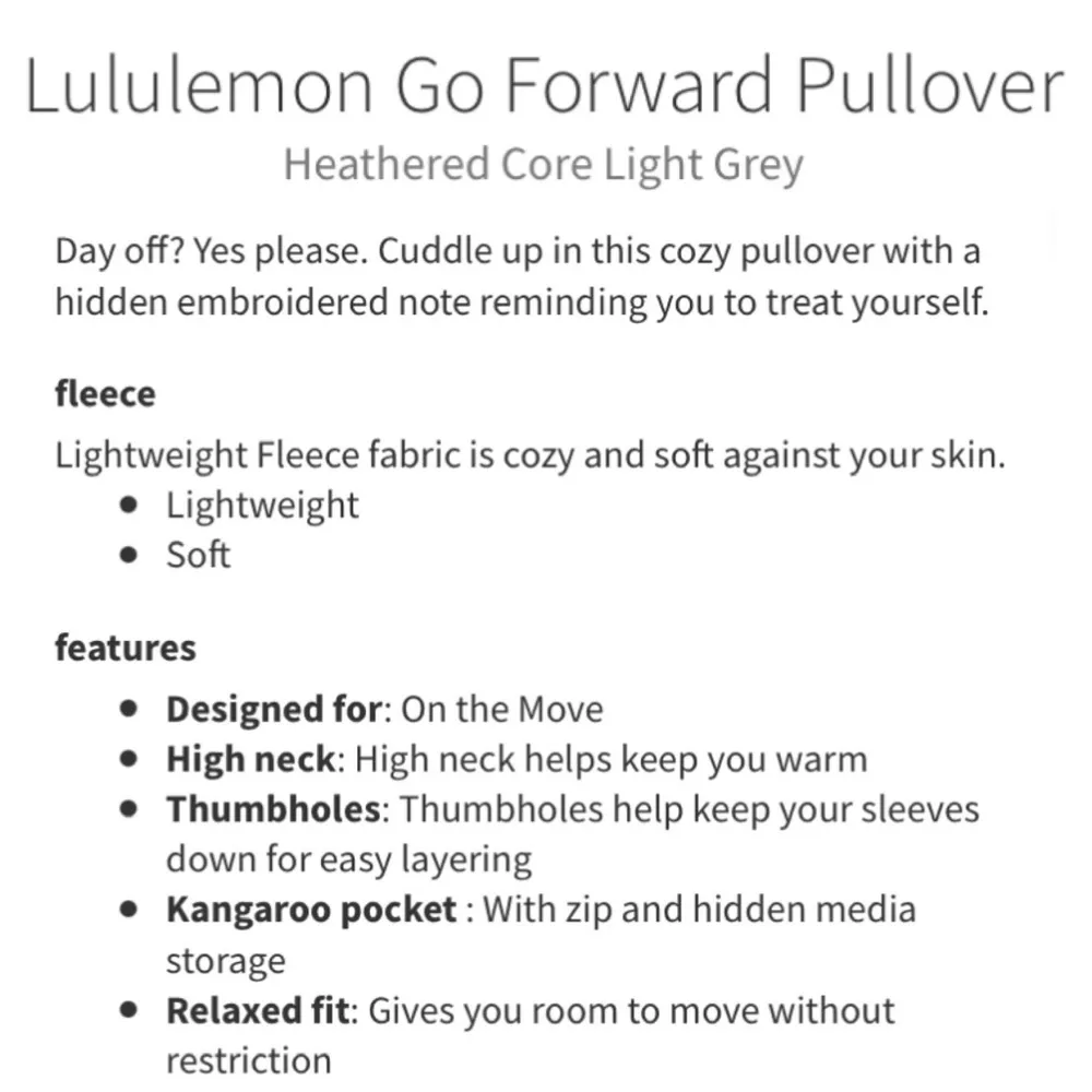 LULULEMON Go Forward Pullover Fleece Heathered Core Light Gray Sweater Size 6 - Image 15