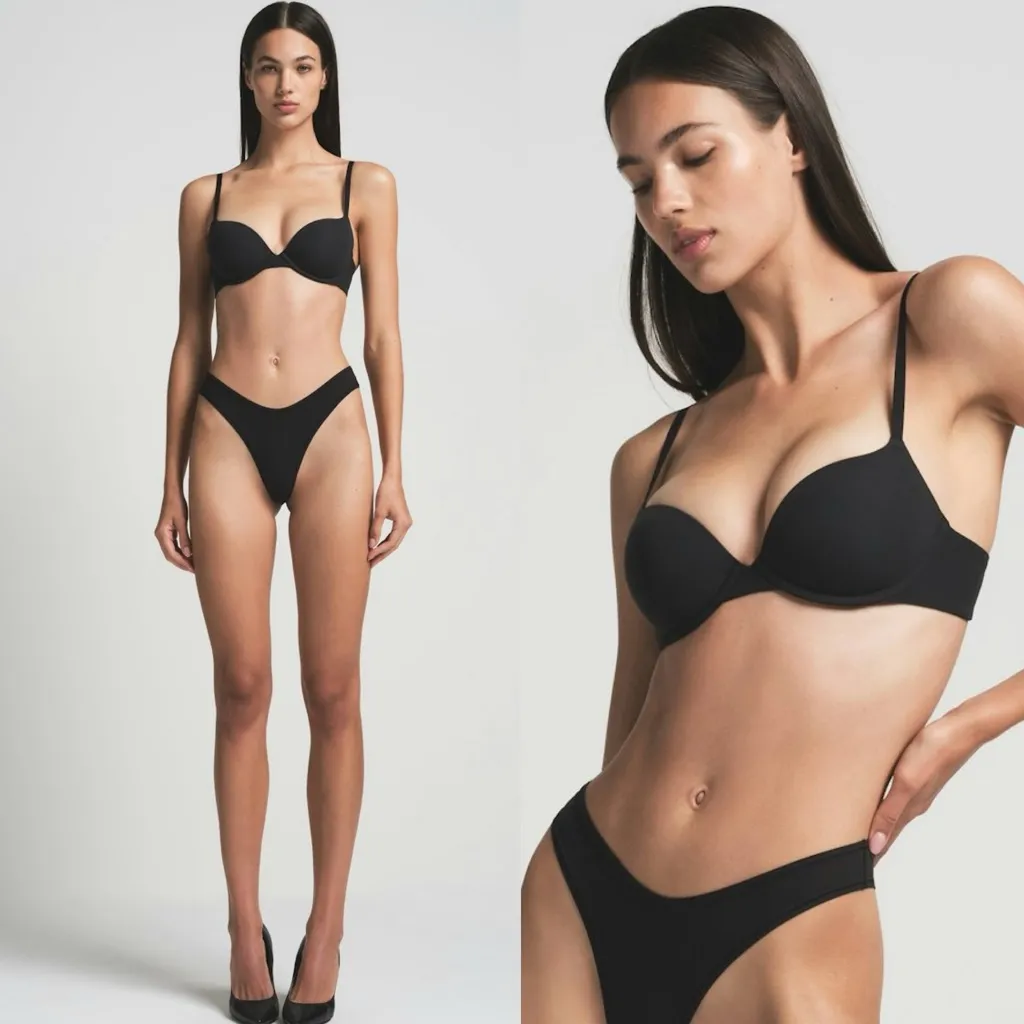 NWT SKIMS‎ Fits Everybody Demi Push-Up T-Shirt Bra BR-UWR- 2295 ONYX size 30C - Image 2