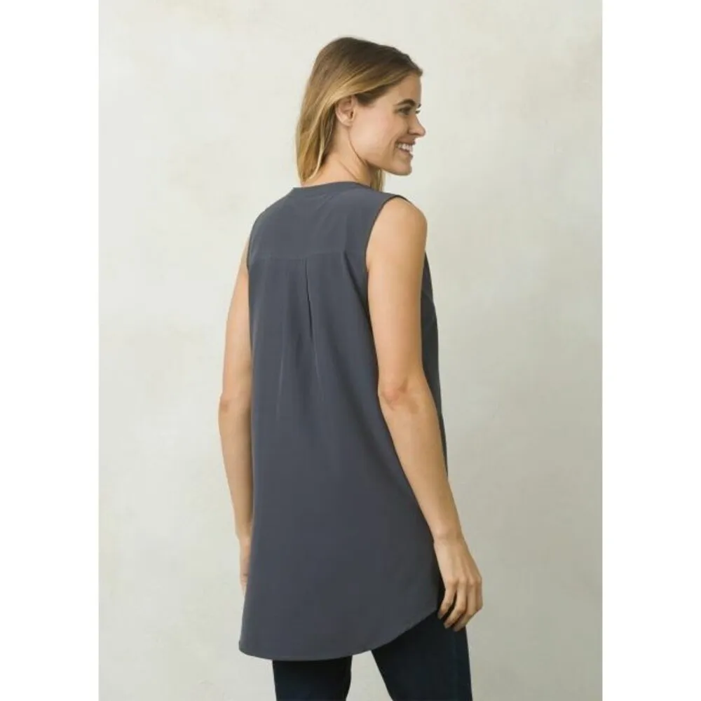 New Womens NWT XS Natassa Tunic Coal Gray UPF Sleeveless Long Top Pockets Dark - Image 3