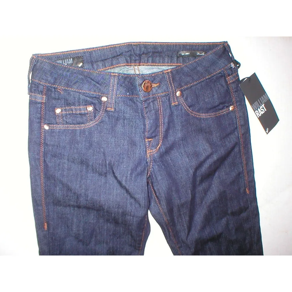 New Womens NWT William Rast Designer Jeans 24 Skinny Dark Rome Made in USA - Image 4