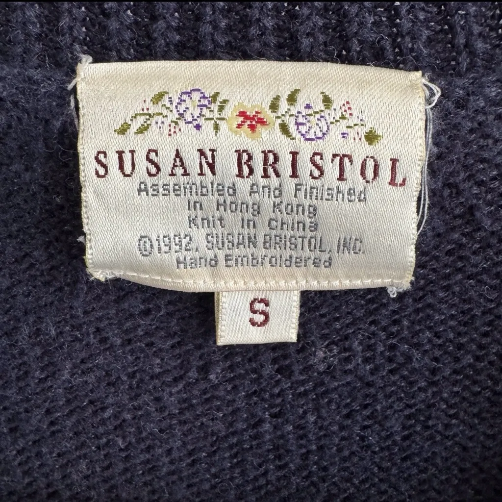 Susan Bristol 1992 hand knitted ice skating cardigan size small - Image 6