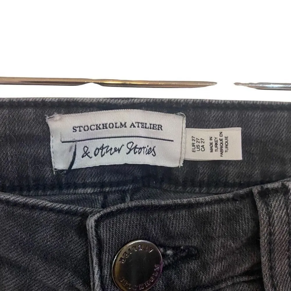 & other stories Stockholm atelier black wash size 27 skinny jeans - Image 3