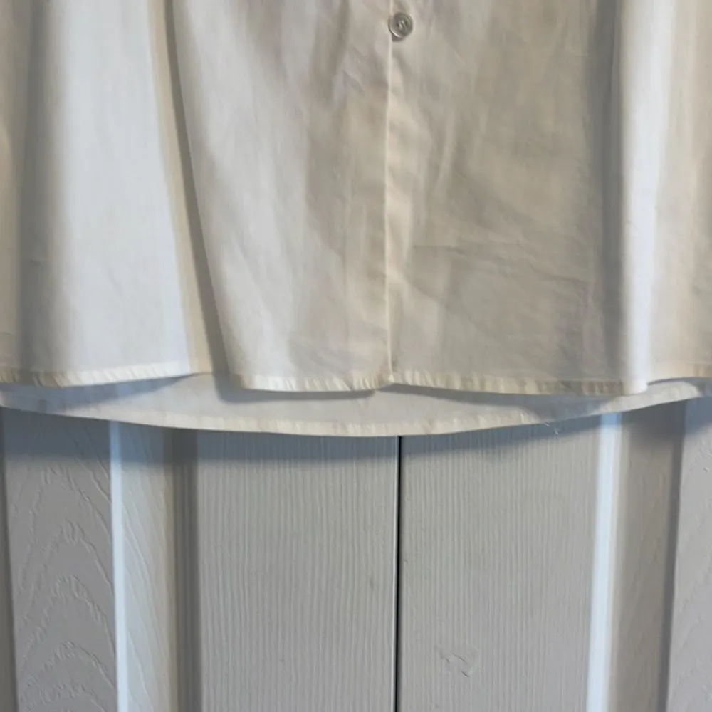 Theory Women’s White Button Down Puffy Sleeve Blouse - Image 5