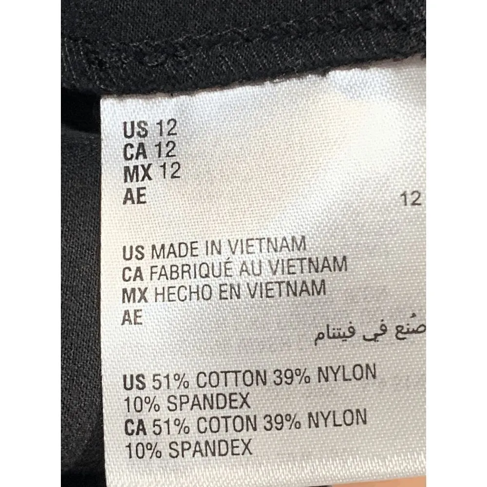 Alfani Women's Mid Rise Slim Fit Dark Black Slacks Pants Size 12 - Image 5