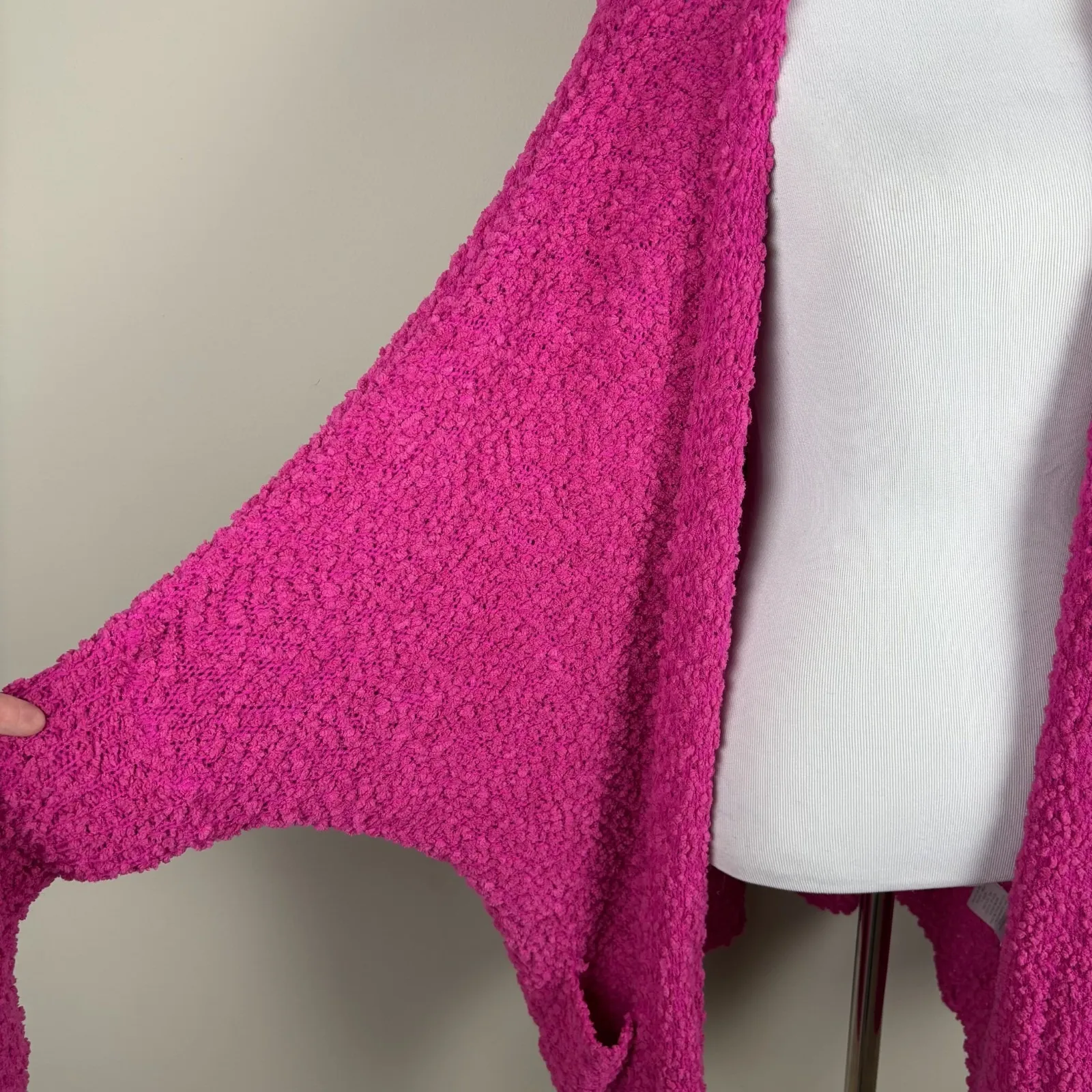 Umgee Oversized Cardigan Sweater Womens Large Pink Open Cozy Loungewear Bat Wing - Image 6