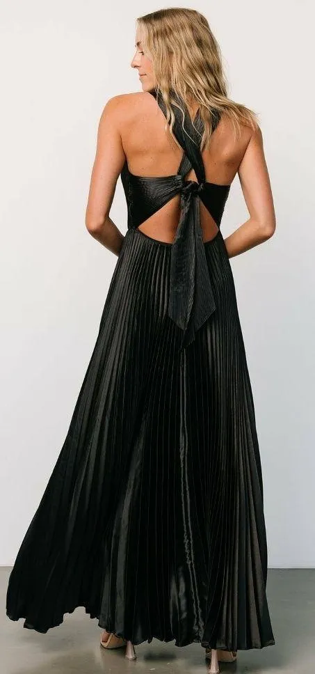 Baltic Born Black Sandra Pleated Maxi Dress - Image 2