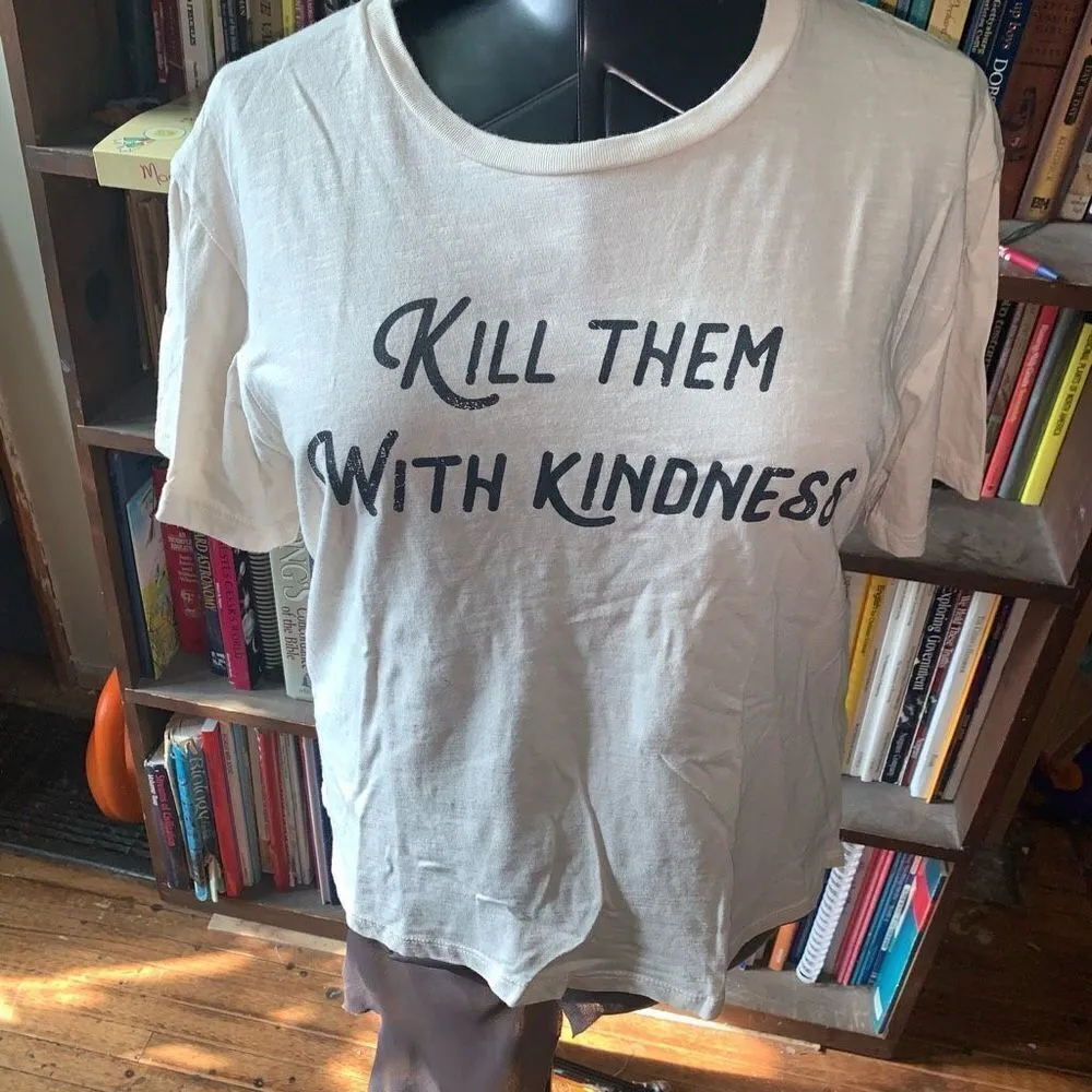 Blank Paige Kill them With Kindness L ivory graphic basic tee - Image 2