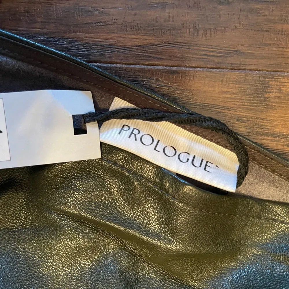 🖤NWT PROLOGUE Faux Leather Olive Green Dress, Size 4 - Image 3