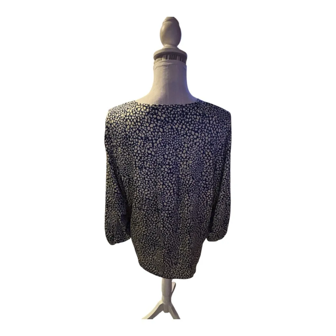 Finn & Grace Blue Patterned Blouse Size L - Image 2