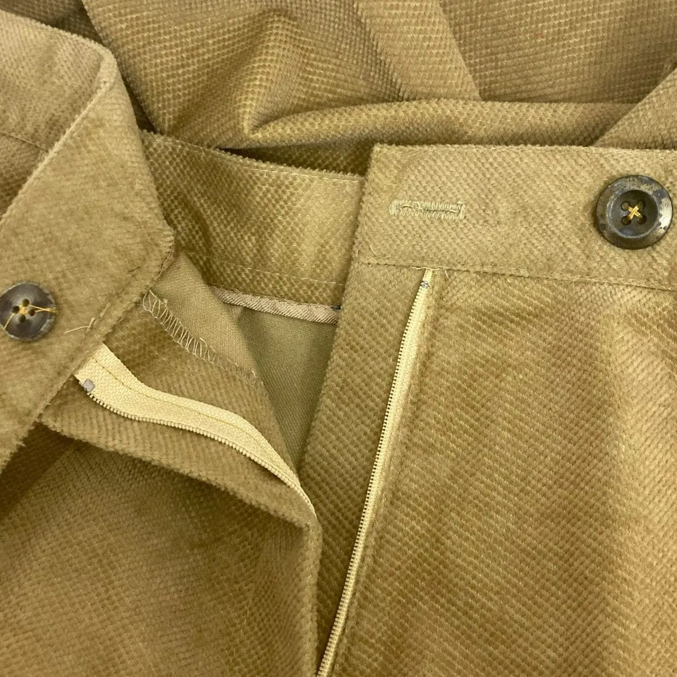 J.McLaughlin High Rise Chino Pants Olive Gold 14 Vintage Preppy Tailored USA - Image 12