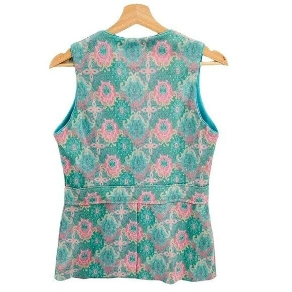 BRADLEY Vintage 70’s Polyester Sleeveless Button Down Vest Blue Size undefined - Image 4