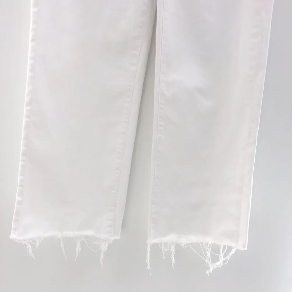 L'agence Danica High-rise Wide-leg Jeans in Blanc 27 - Image 4