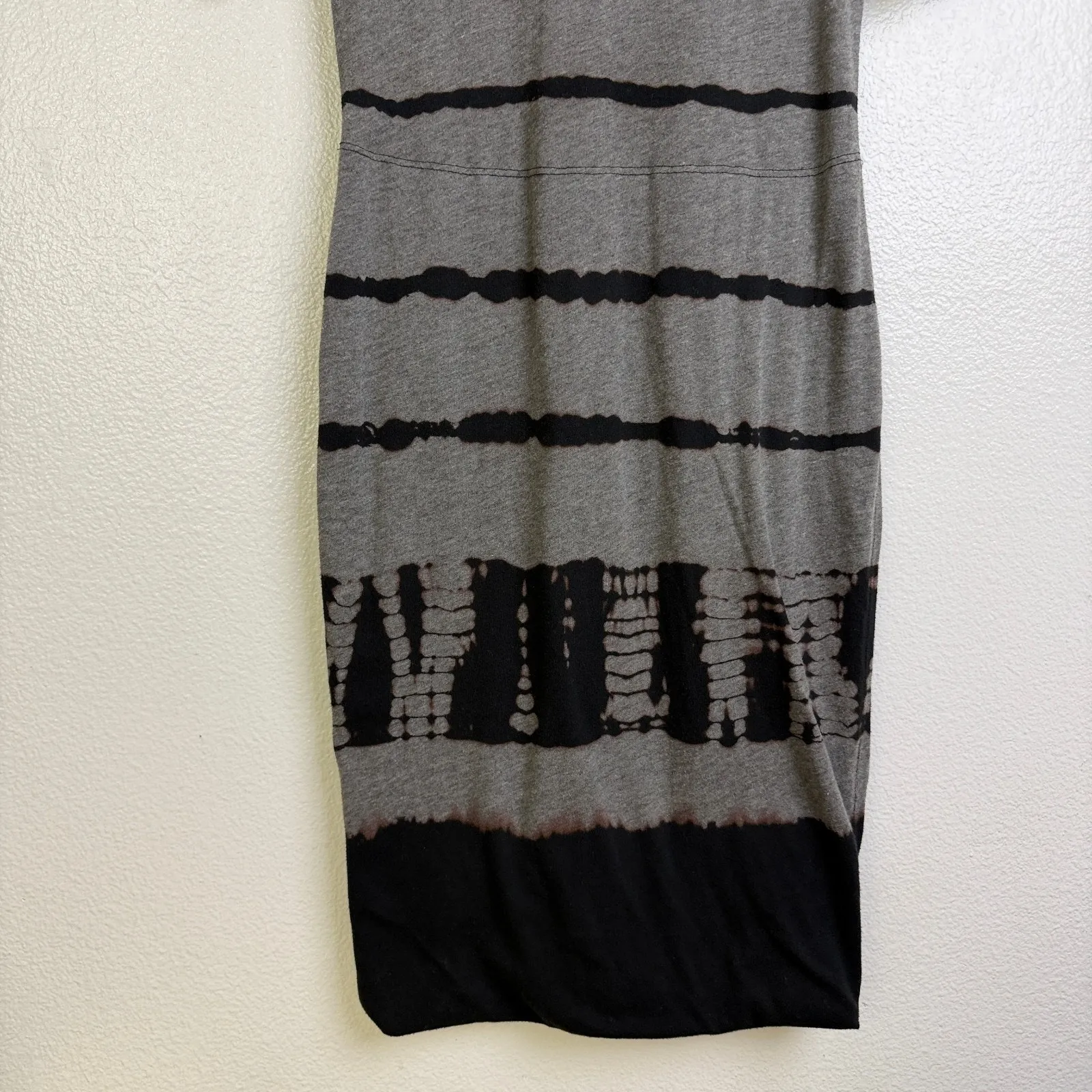 Allegra Raquel Basic Shirt Dress Womens Size 2 Tie Dye Black Grey Boho Hippie - Image 4