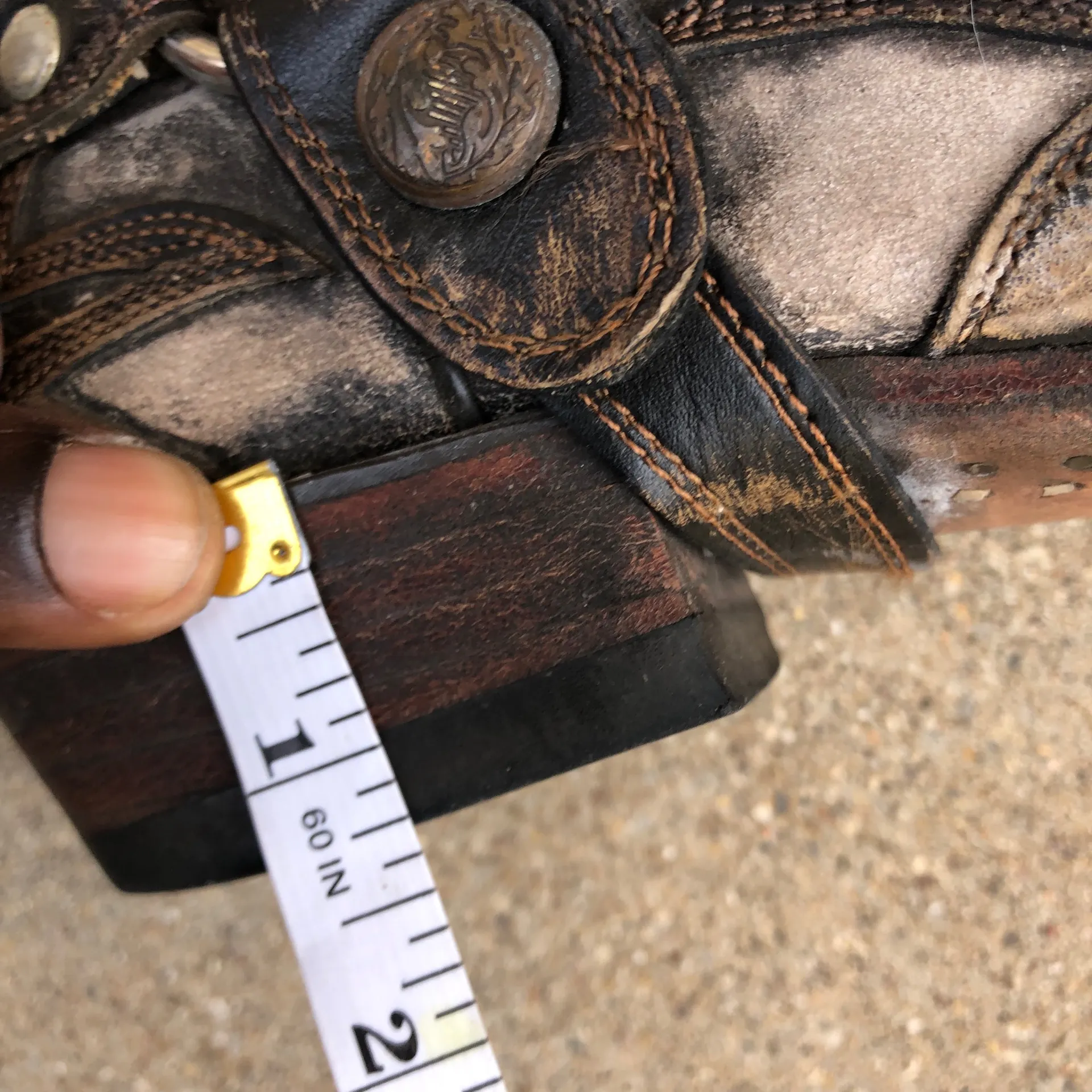 Stetson Western Harness Cowboy Boots Men 6.5 Biker Outlaw Snip Toe Handcrafted Leather Festival Rocker Brown - Image 9