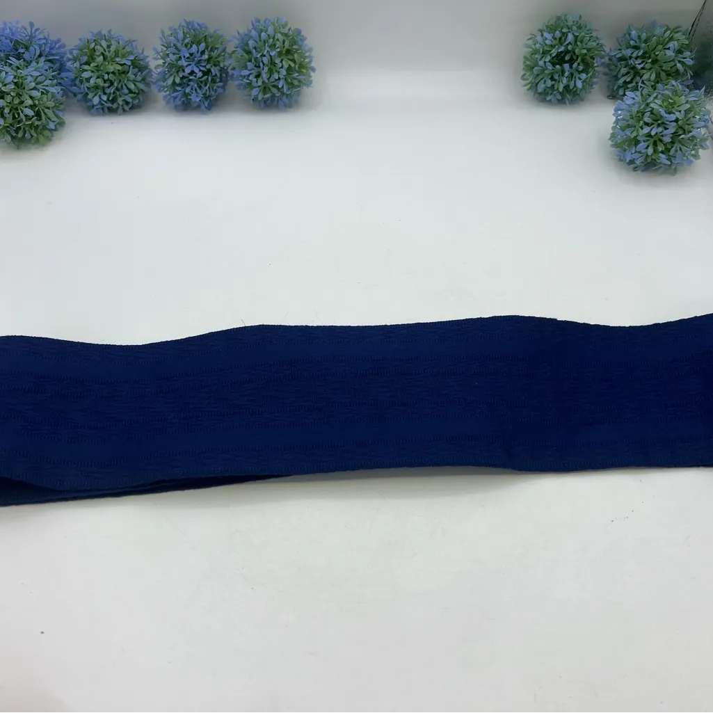 Liz Claiborne Fabric Belt 100% Rayon Blue Made In Japan 80s Long 48 In - Image 2