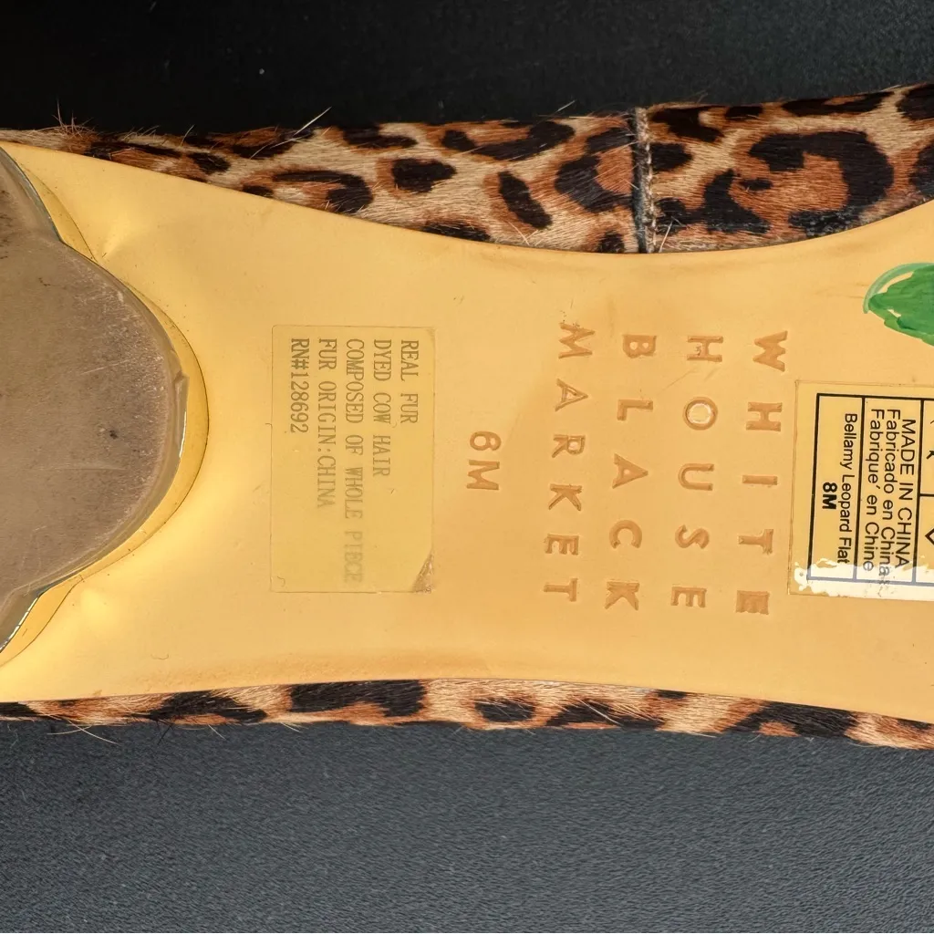 WHBM Leopard Print Women's Flats Size 6M - Image 3