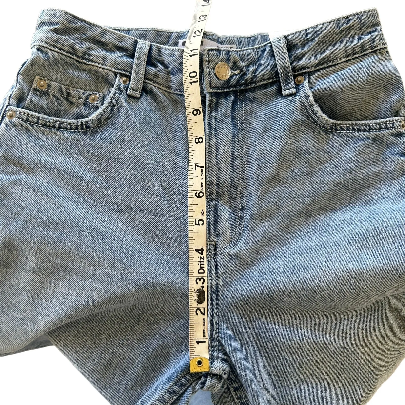 New BERSHKA Womens Blue Jeans Straight Fit High Rise Denim Pants Size US 4/EU 36 - Image 10