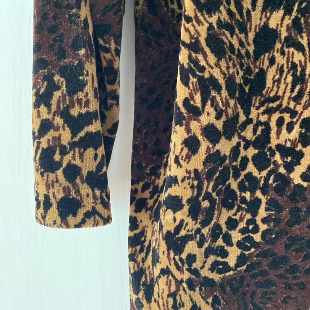 Vintage Jason Maxwell Velour Velvet Animal Print Tunic Top Blouse Shacket Jacket - Image 3