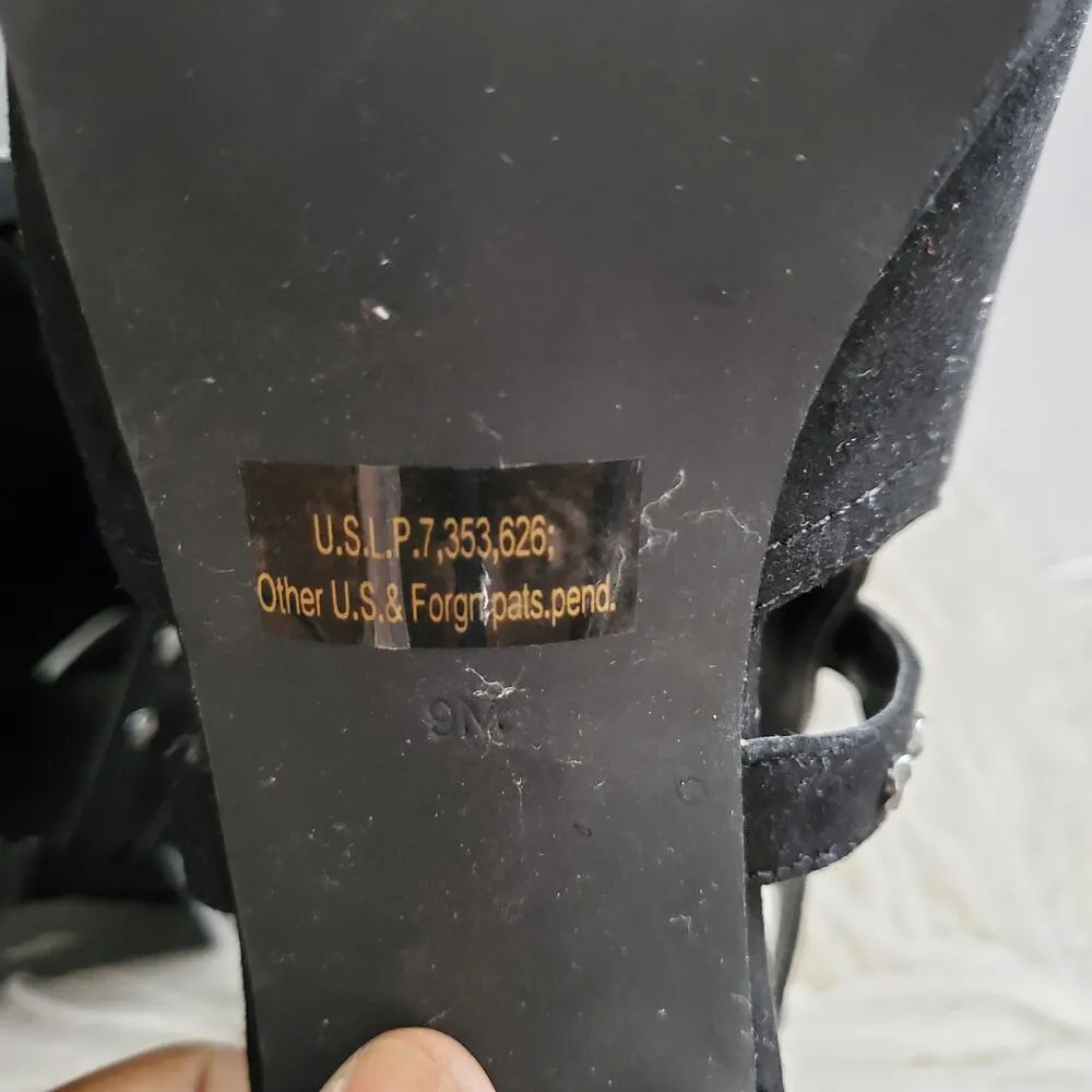 GBG Guess Black Open Toe Platform Stiletto Heels 9M Size 9 - Image 9