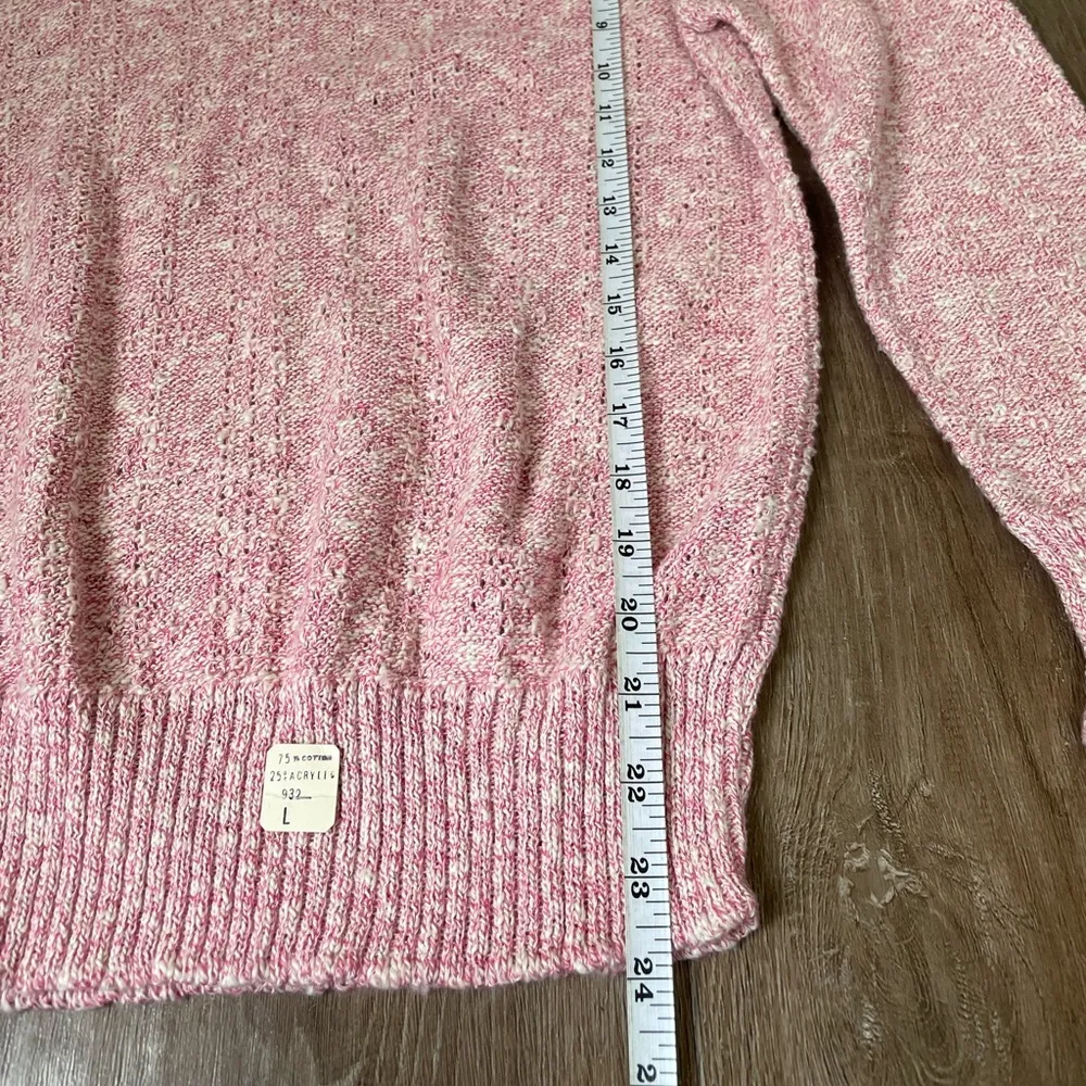 Glamour Knit Vintage Pink Sweater Lace Collar ~ Made In USA ~ Retro Barbiecore Size M - Image 8
