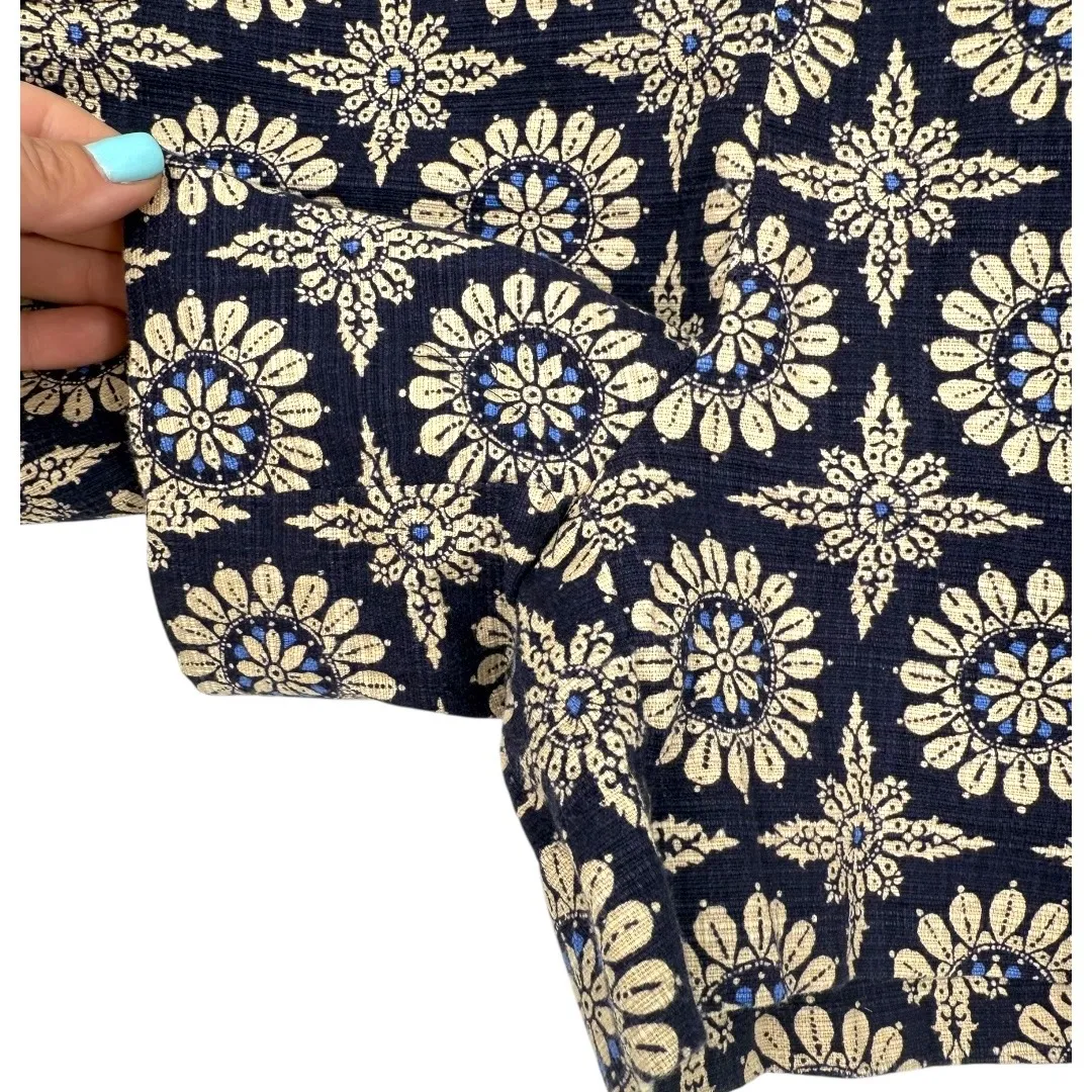 NWT Anthropologie Elevenses Floral Medallion Print Shorts Navy Size 8‎ Preppy - Image 8