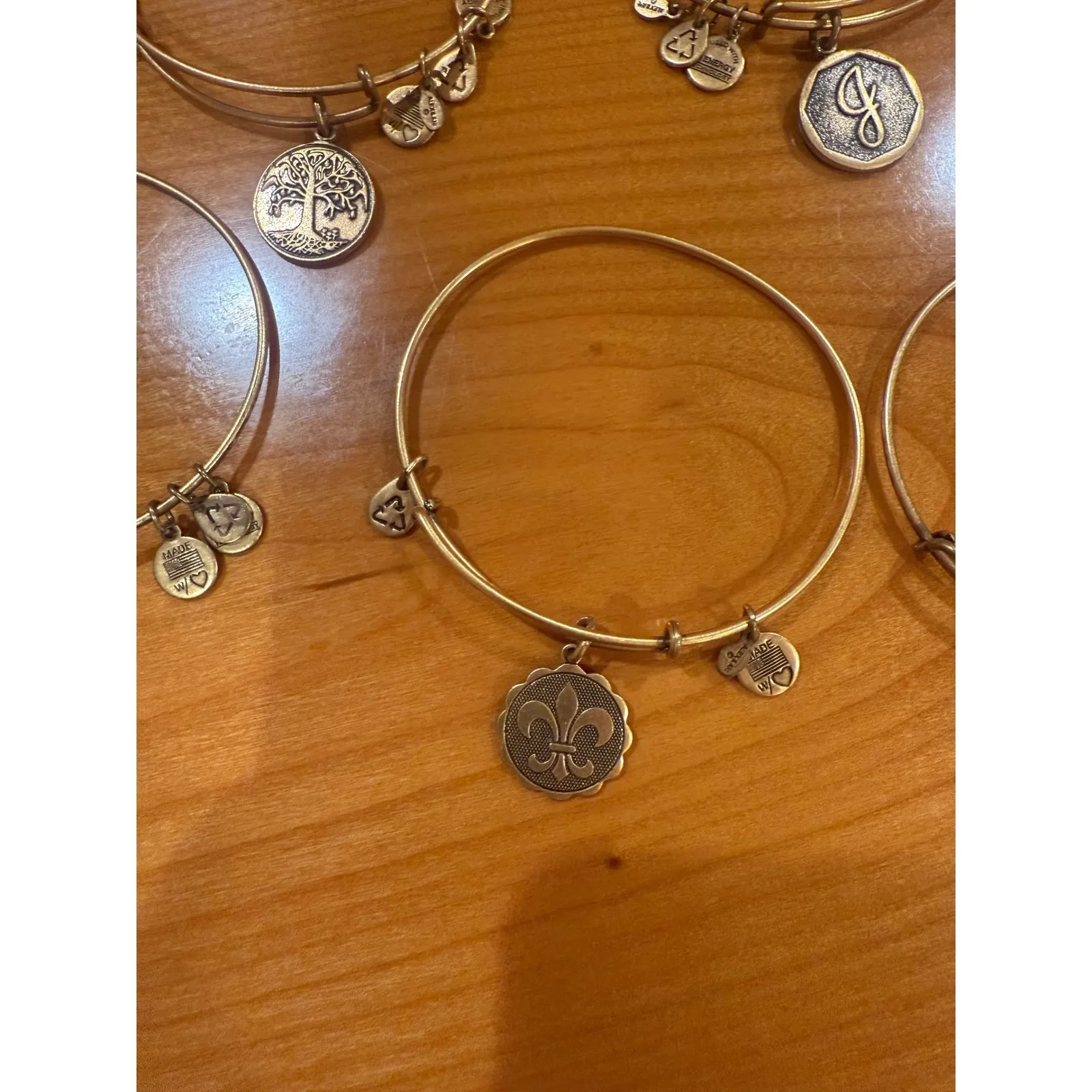 Alex‎ and Ani Charm Bracelets Gold Tone Mixed Charms Lot of 10 - Image 3