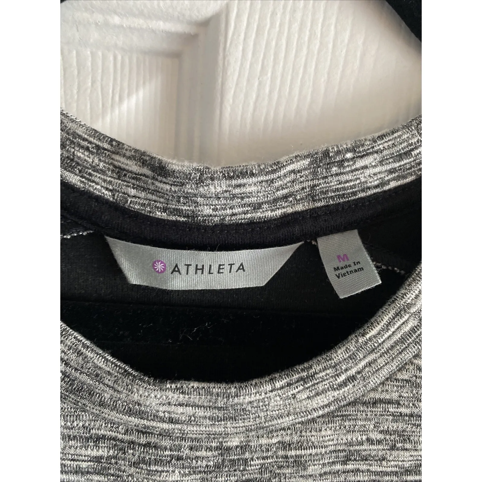 Athleta Womens Medium Gray Knit Dress Long Sleeve Colorblock Cooldown Athleisure - Image 2