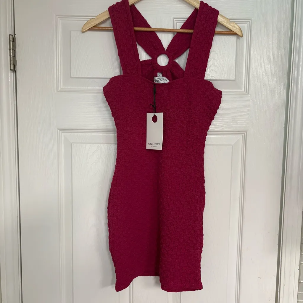 Rolla Coster Pink Textured Halter Dress Size‎ Medium - Image 2