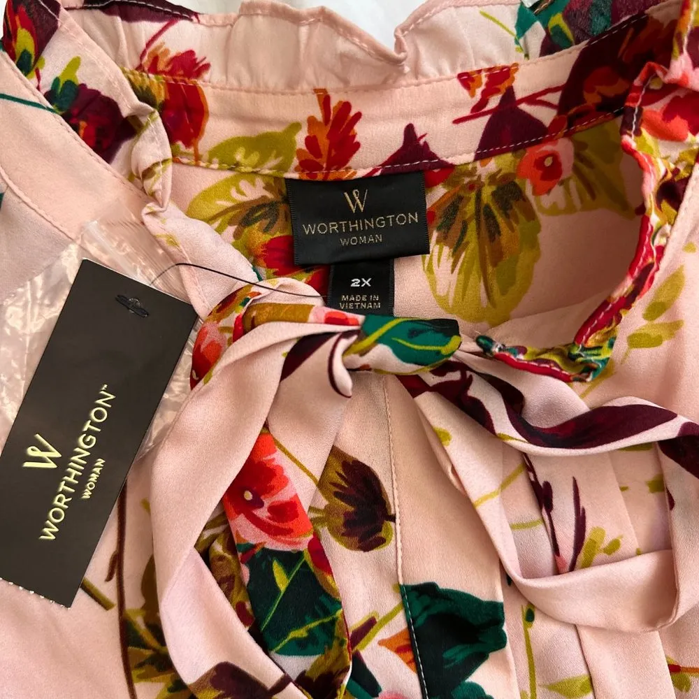 NWT Gorgeous Pink Floral Blouse - Image 2