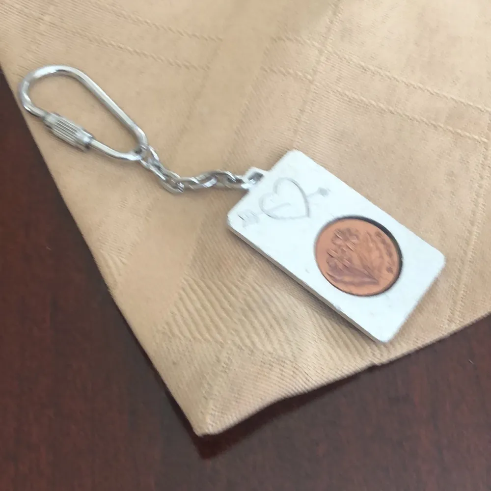Vintage with Copper Coin Accent Keychain - Image 2