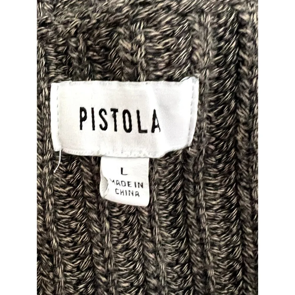 Pistola womens size L swewater brown chunky knit, high-low hem lagenlook - Image 7