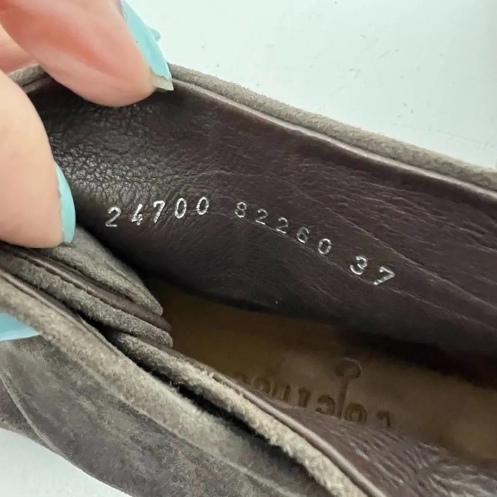 Anthropologie Coclico wedge suede folderover leather bootie shoes neutral sz 37 - Image 10