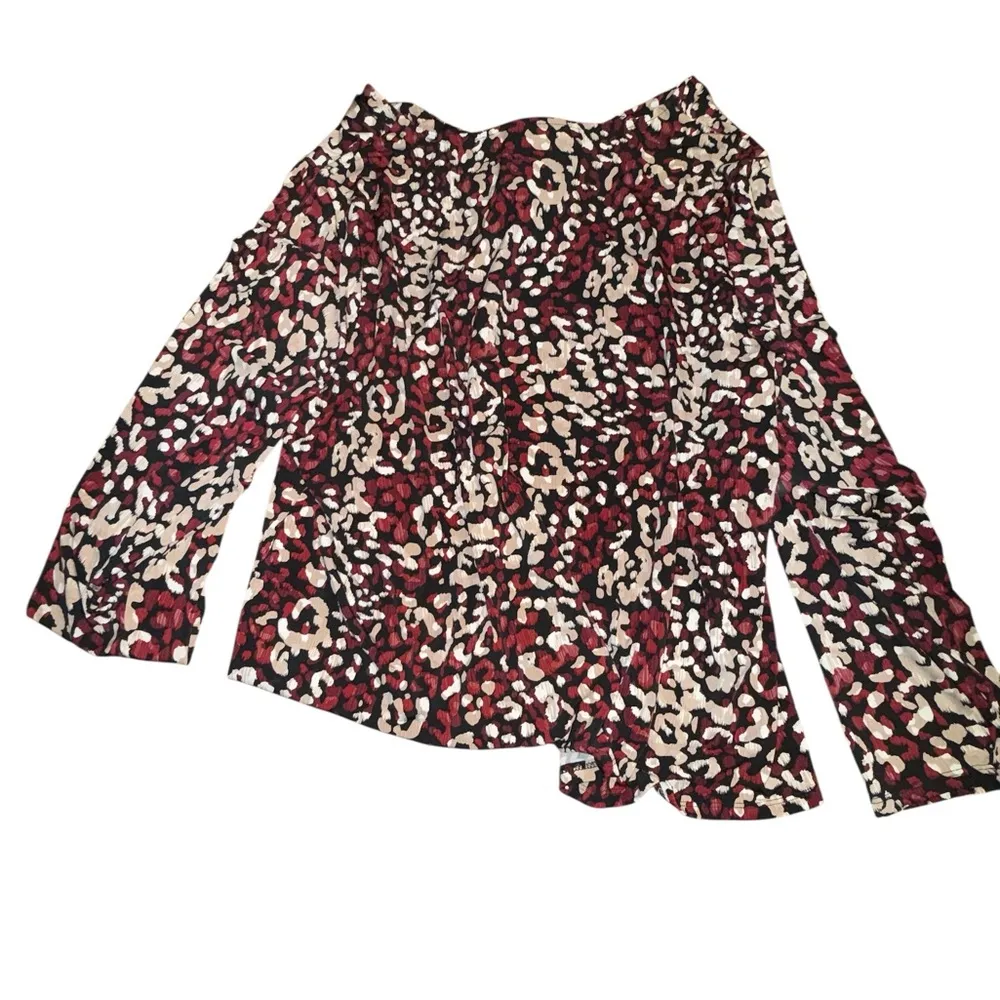 Dana Buchman Red and Black Animal Print Blouse - Image 5