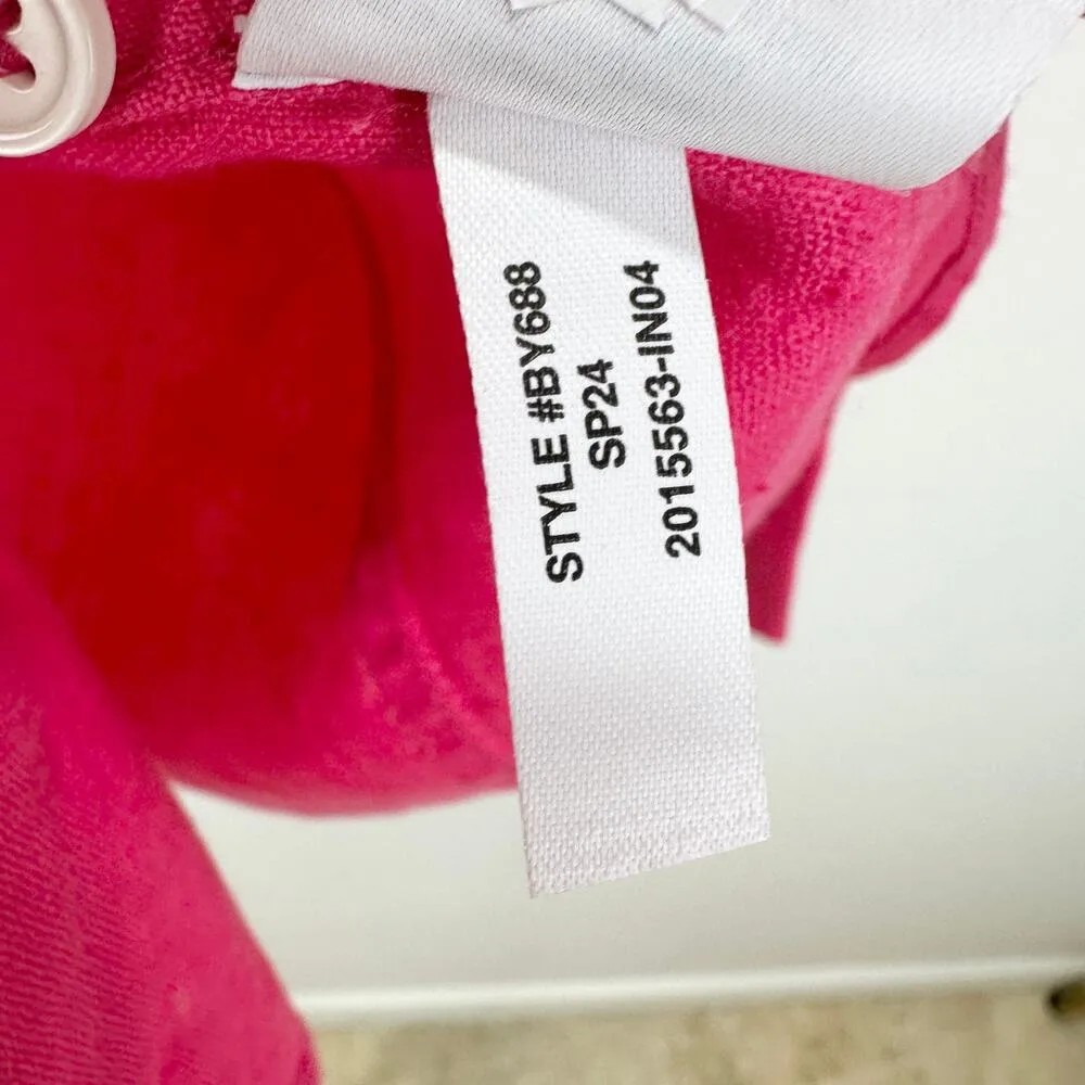 J.Crew Tall Wren Slim Shirt Baird McNutt Irish Linen Snapdragon Pink US 2 NWT - Image 7