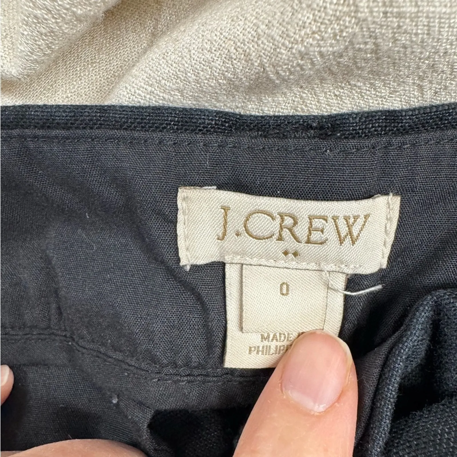 J Crew Black Linen Scalloped Hem Chino Shorts Dressy Shorts Womens 0 Preppy - Image 8