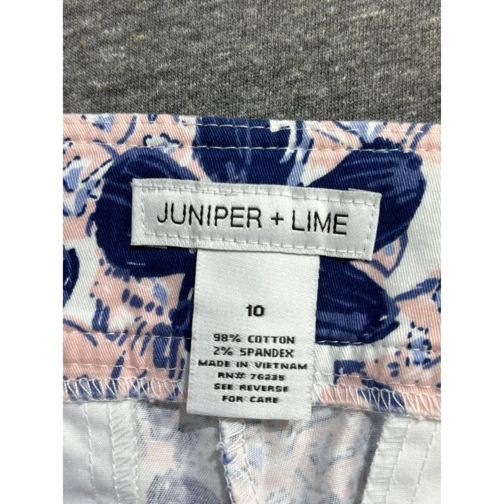 Juniper Lime Floral Pineapple Print Shorts Sz 10 Pink & Blue Golf Pickleball - Image 4